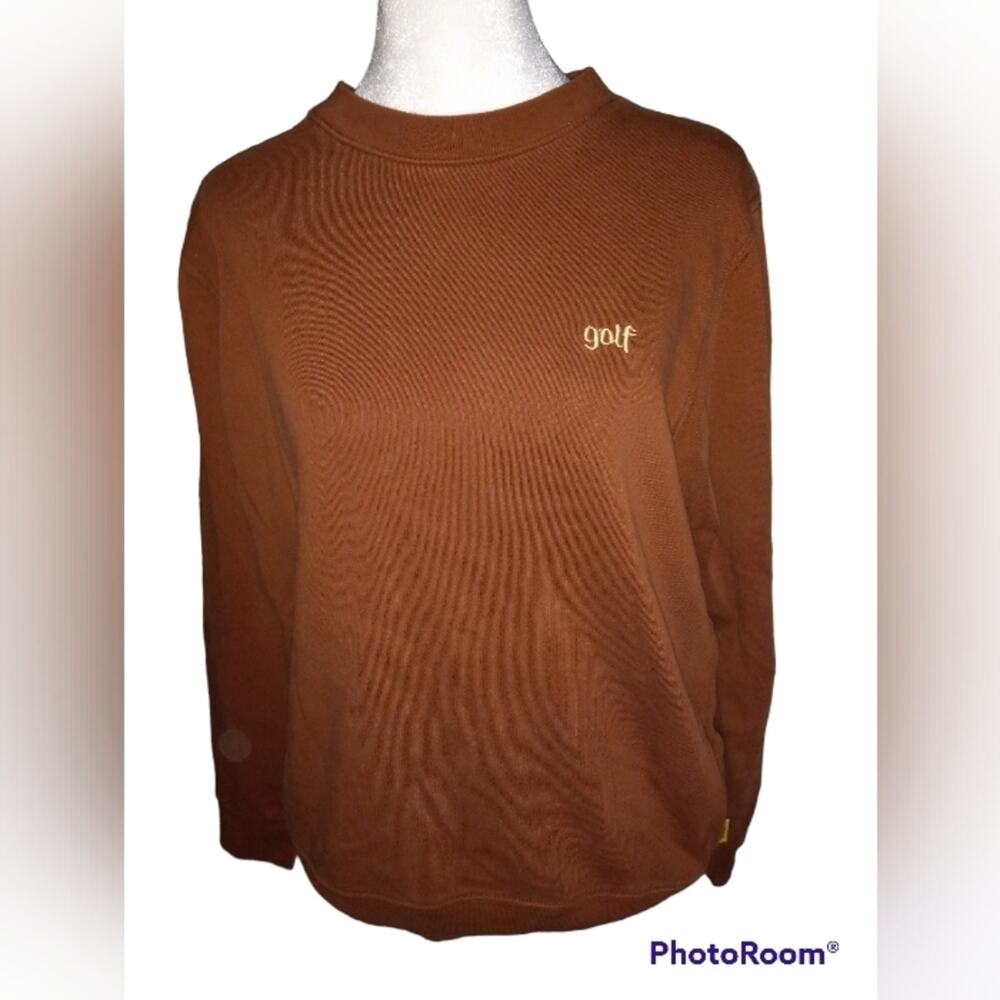 Golf Wang Embroidered Logo Brown Crewneck Sweatshirt Size Small